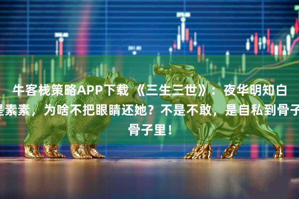 牛客栈策略APP下载 《三生三世》：夜华明知白浅是素素，为啥不把眼睛还她？不是不敢，是自私到骨子里！